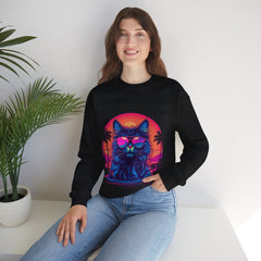 Beach Neon Cat - Unisex Heavy Blend™ Crewneck Sweatshirt