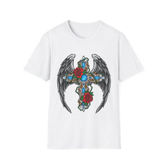 Angel Wing Cross - Unisex Softstyle T-Shirt