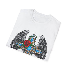 Angel Wing Cross - Unisex Softstyle T-Shirt
