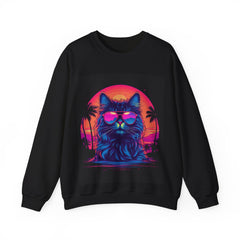 Beach Neon Cat - Unisex Heavy Blend™ Crewneck Sweatshirt