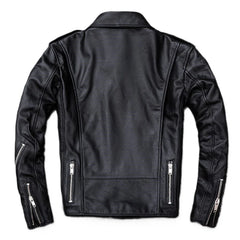 Classic Black Brando Motorcycle Premium Cowhide Leather Jacket For Men