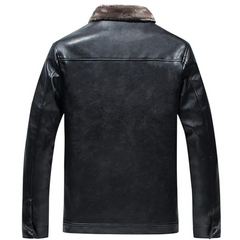 Winter Classic Black Biker Genuine Sheepskin Leather Jacket For Men