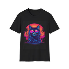 Beach Neon Cat - Unisex Softstyle T-Shirt